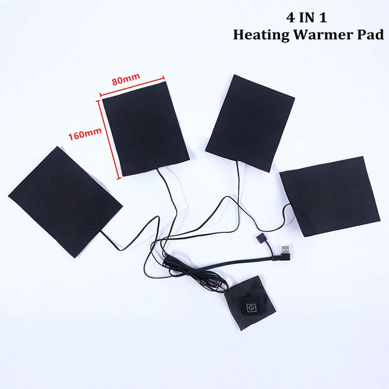 Almofada Aquecedora USB 3 Engrenagens - Temp. Ajustável, Roupa/Colete/Jaqueta, Lavável