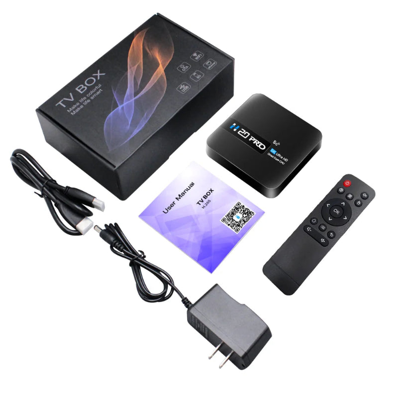 H20PRO Smart TV Box Android 10 WiFi6 - 6K/4K/3D, 2GB RAM, 16GB ROM, Dual WiFi