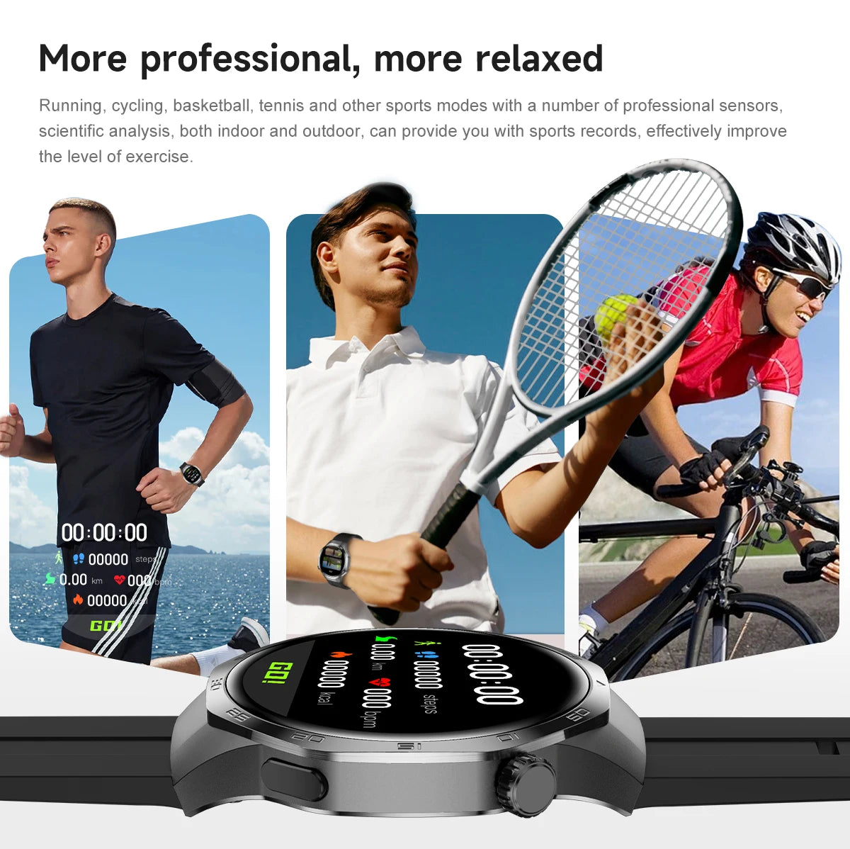 Smartwatch GT5 Pro - 2025 - AMOLED 1.53", NFC, Chamada BT, IP68, Rastreador GPS, Saúde, À Prova D'Água