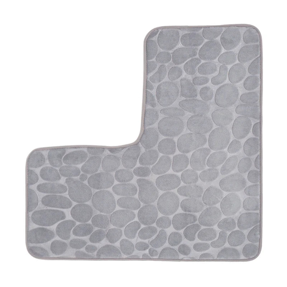 Tapete de Canto Banheiro Pedras - Espuma Memória, Antiderrapante, Absorvente, 80x80x40cm