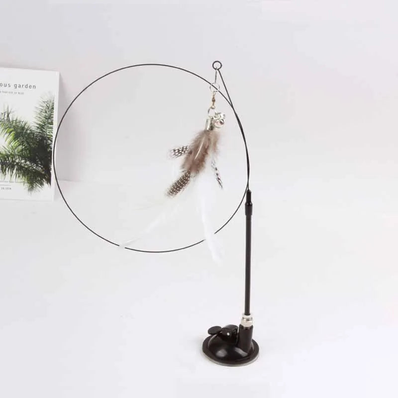 Brinquedo Interativo Gato Pena e Sino - Varinha, Ventosa, Destacável, Diversão Garantida