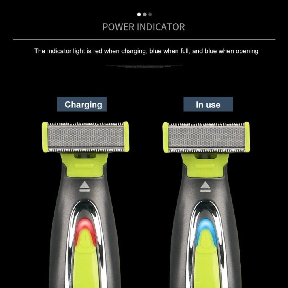 Barbeador Elétrico MLG - Aparador Portátil Corpo/Barba/Axilas, USB, Lavável, 3 Pentes