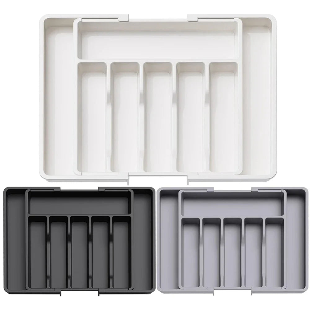 Organizador Gavetas Ajustável - Talheres, Utensílios, Expansível, Plástico Resistente
