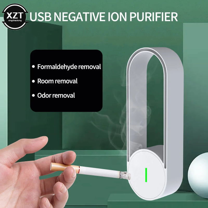 Purificador de Ar USB Anion - Remove Fumo/Odores/Cigarros, 60 Milhões Íons, Silencioso, Casa/Carro