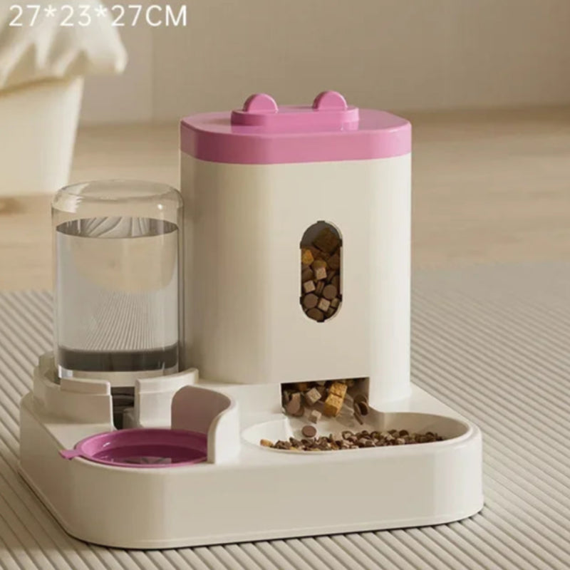 Alimentador Automático Cães/Gatos - Água e Comida, Grande Capacidade, Sem Eletricidade
