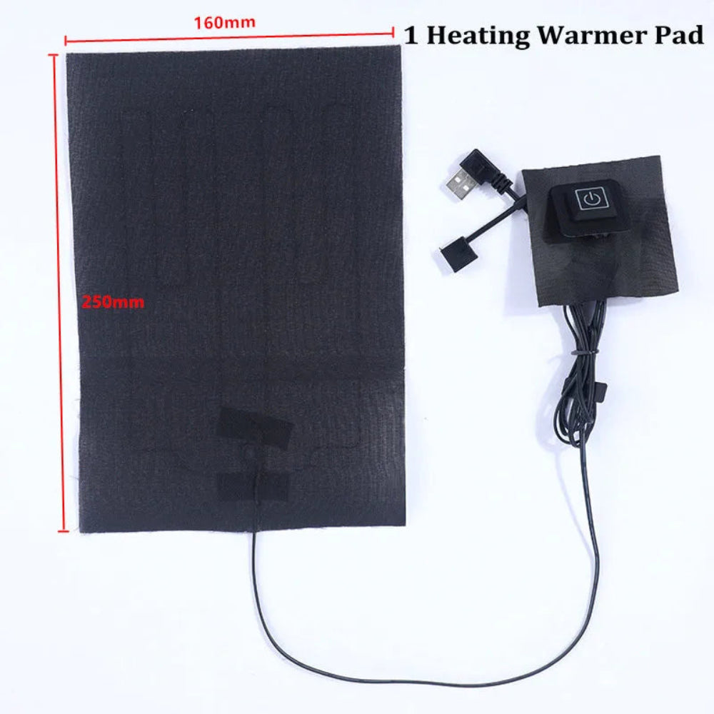 Almofada Aquecedora USB 3 Engrenagens - Temp. Ajustável, Roupa/Colete/Jaqueta, Lavável