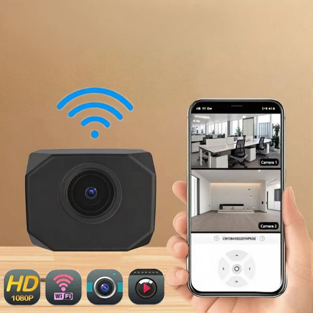 Mini Câmara WiFi 1080P HD - Monitorização Remota, Visão Noturna, Ângulo Amplo, Leve