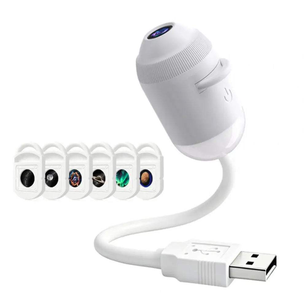 Projetor de Estrelas USB 3 em 1 e Luz Noturna com Controlo por Toque Portátil USB – Iluminação Relaxante para Crianças e Adultos