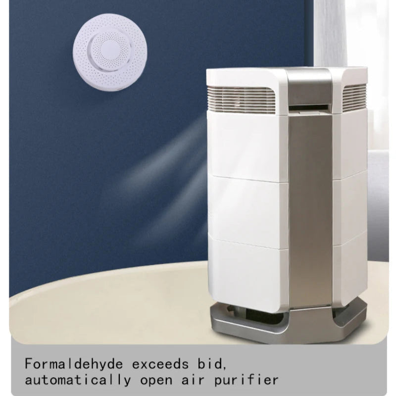 Sensor Qualidade Ar Tuya Zigbee - CO2, Formaldeído, VOC, Temp., Humidade, Alexa/Google