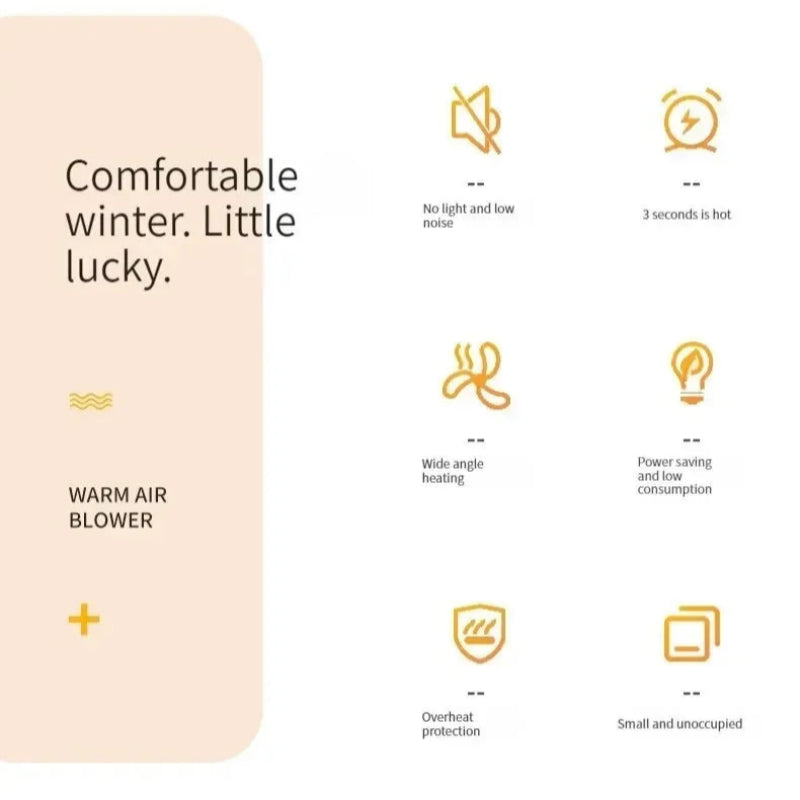 Aquecedor Portátil Xiaomi Mijia 500W - Aquecimento Rápido 3s, Silencioso, Seguro, Escritório/Casa