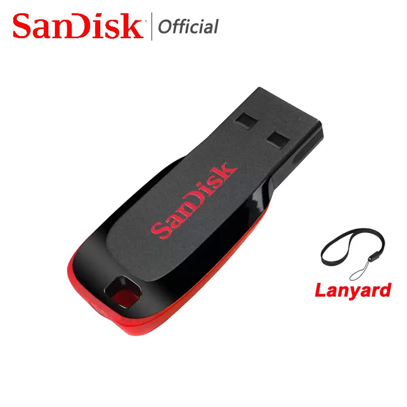 Pendrive Sandisk Mini USB 2.0 - 16GB/32GB/64GB/128GB, Armazenamento Portátil para Telemóvel