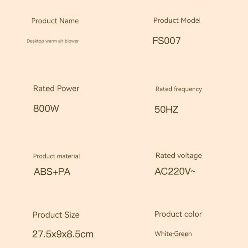 Aquecedor de Mesa PTC KUALOOL - Cerâmica Alta Potência, Multifuncional, Escritório/Casa