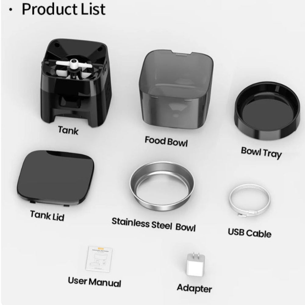 Alimentador Automático ROJECO - Botão, LCD, Programável, Gatos/Cães, 50-200g