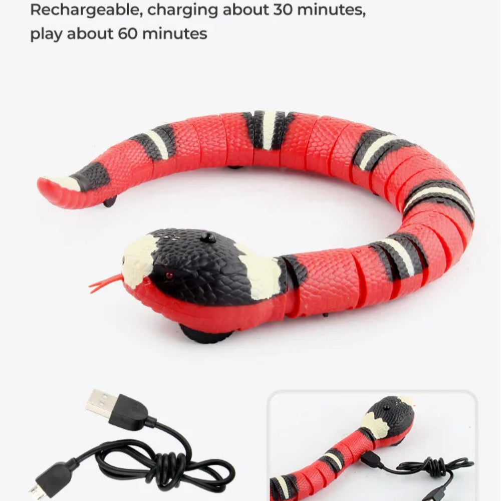 Brinquedo Interativo Gato Cobra Elétrica - Sensor Inteligente, USB, Movimento Realista