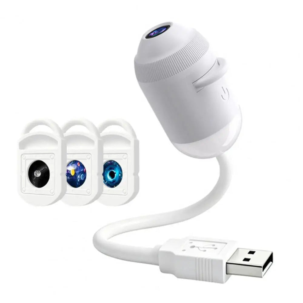 Projetor de Estrelas USB 3 em 1 e Luz Noturna com Controlo por Toque Portátil USB – Iluminação Relaxante para Crianças e Adultos