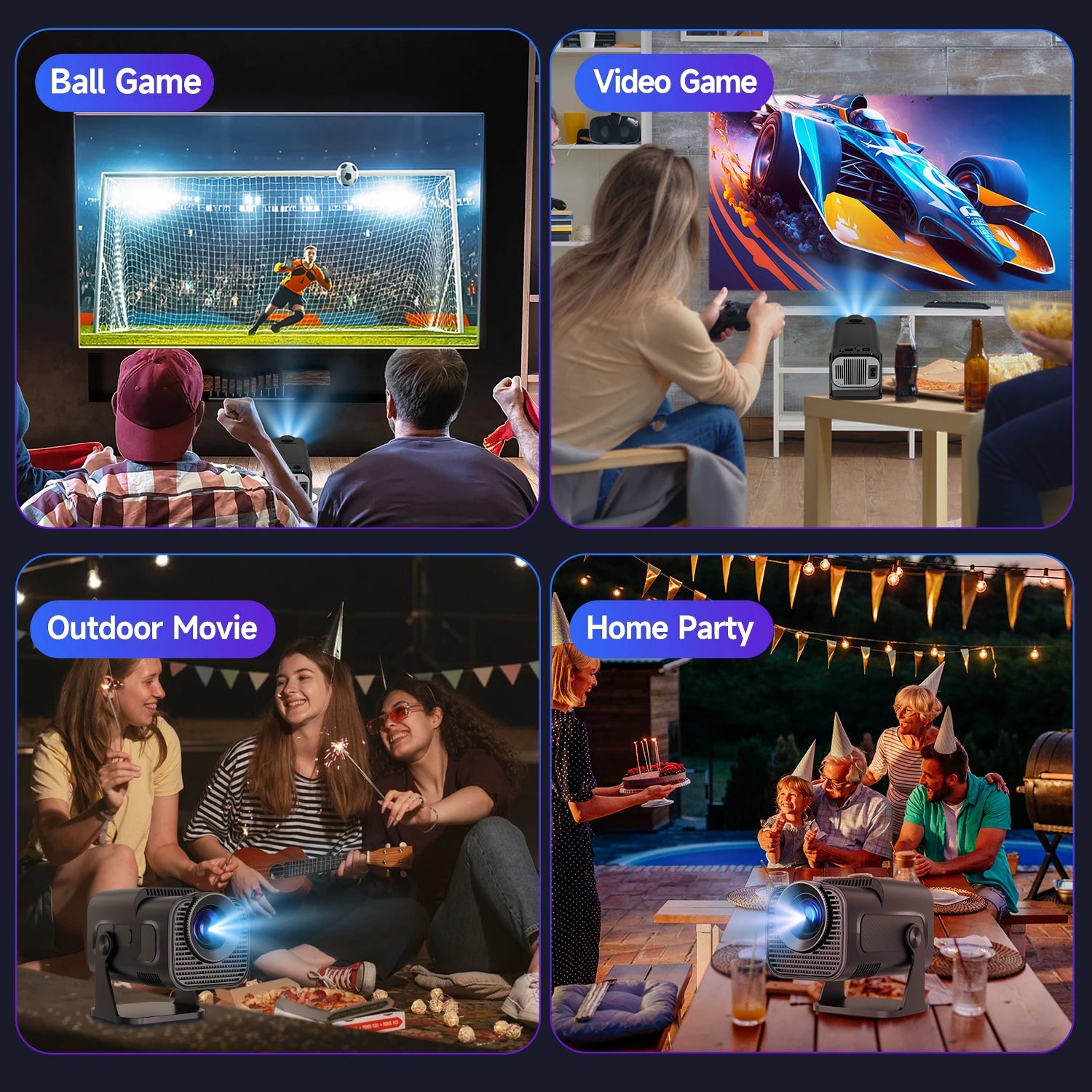 Projetor Magcubic HY320 - 720P Nativo, Android 11, WiFi 6, BT 5.0, 180° Rotativo, 4K