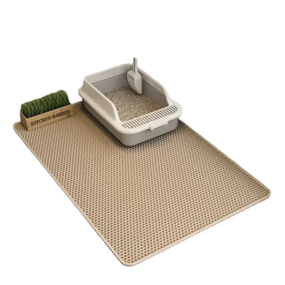 Tapete Areia Gato Dupla Camada - Antiderrapante, Impermeável, Fácil Limpeza, Grande