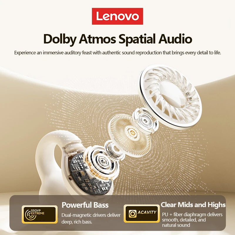 Fones de Ouvido Bluetooth LP25 OWS com Bateria de Longa Duração e Microfone