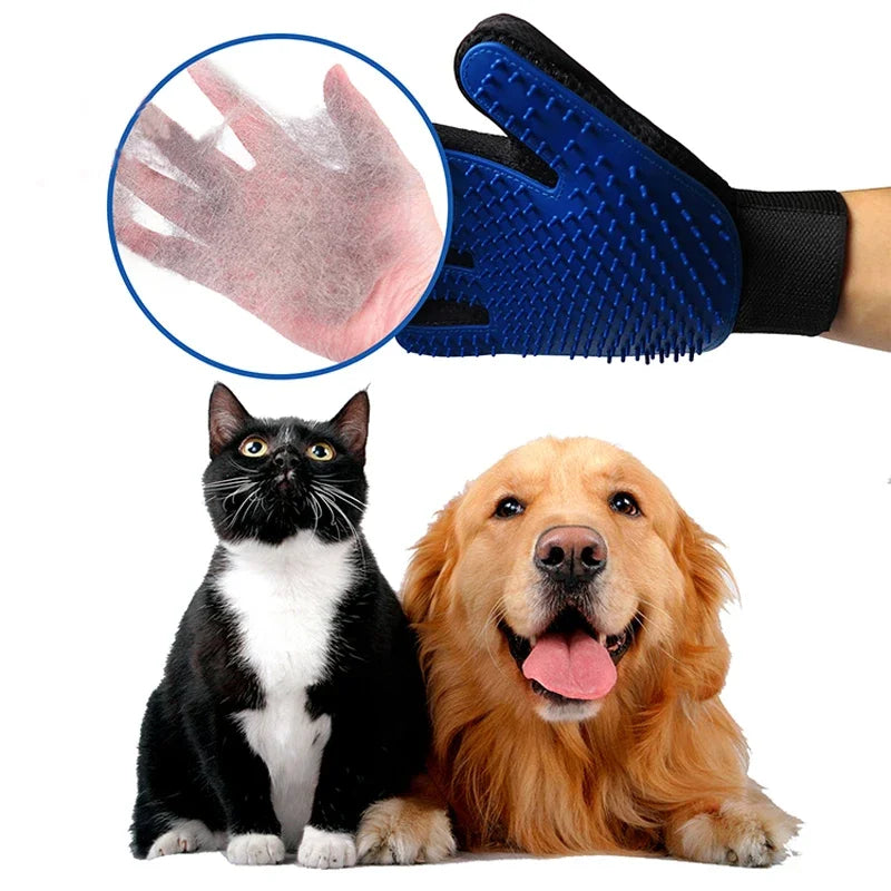 Luvas de Silicone 2 em 1 para Cães e Gatos - Tosa, Banho, Massagem e Remoção de Pelos
