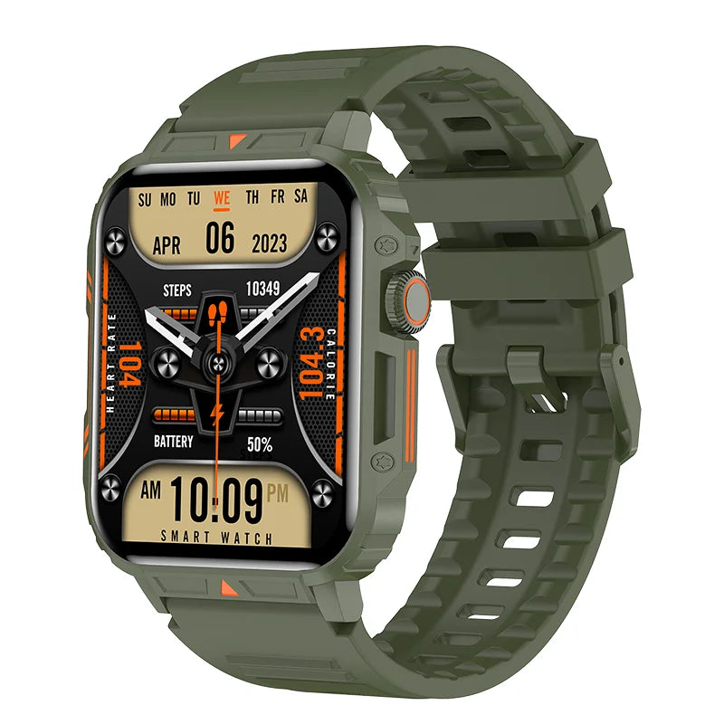 Smartwatch Militar L81 2024 - Chamada BT, Monitor de Saúde, IP68, 100+ Desportos, à Prova D'água