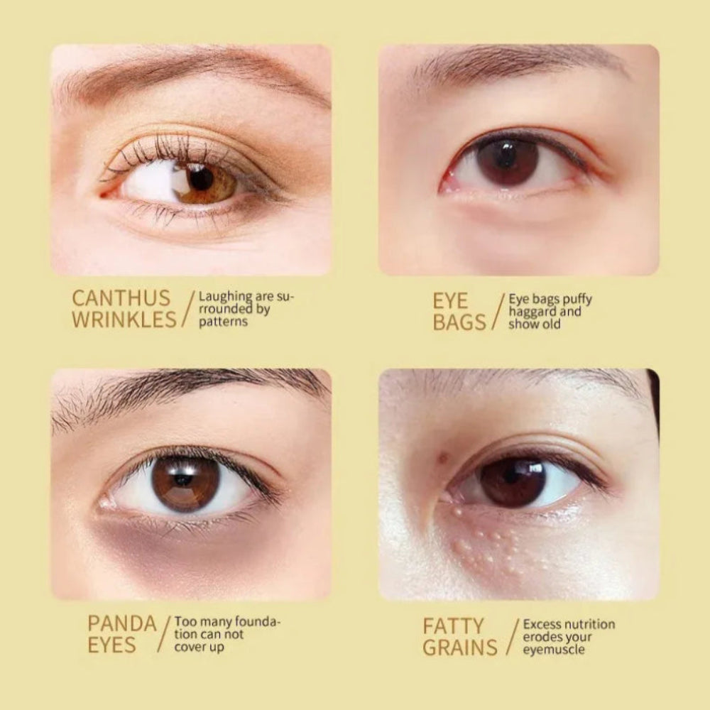 Máscara Olhos Hidratante Antirrugas - 60 Unidades, Reduz Olheiras e Papos
