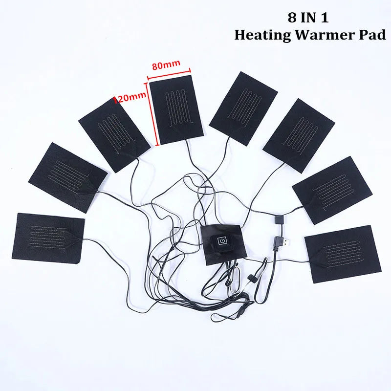 Almofada Aquecedora USB 3 Engrenagens - Temp. Ajustável, Roupa/Colete/Jaqueta, Lavável