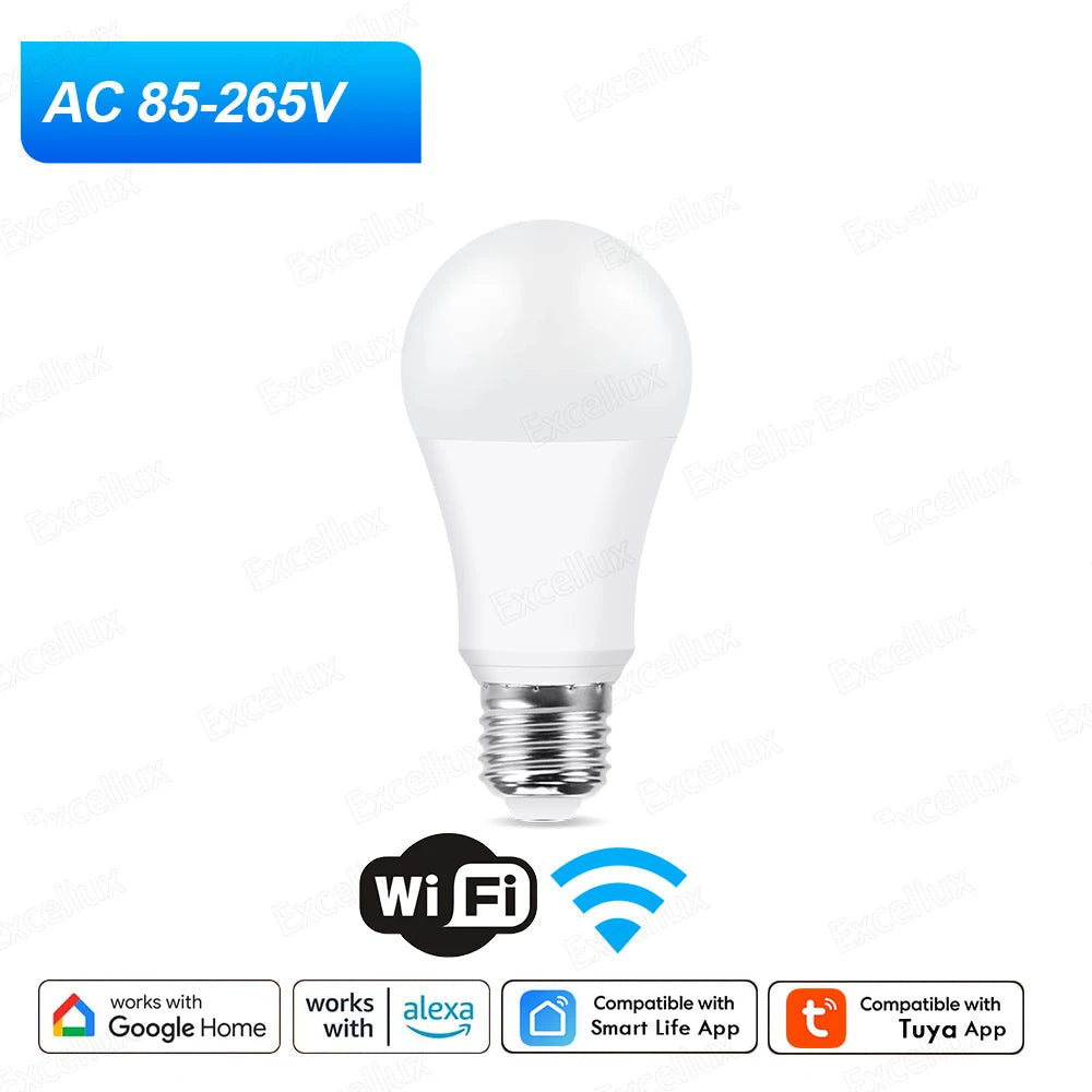 Lâmpada LED Inteligente Tuya E27 15W - WiFi/Bluetooth, RGB, Alexa/Google, 220V/85-265V