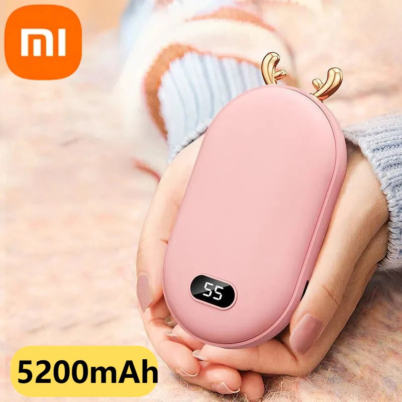 Aquecedor de Mão Xiaomi 2 em 1 10000mAh - Power Bank, Temp. Ajustável, 10h Calor, Inverno