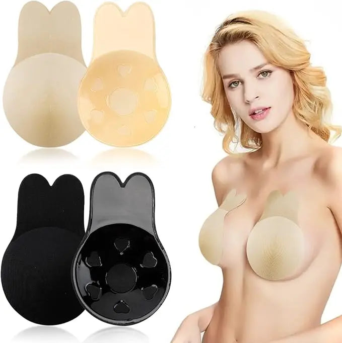 Sutiã Nude Invisível Push Up - Adesivo Silicone, Levanta Seios, Sem Costuras, Casamento/Festas