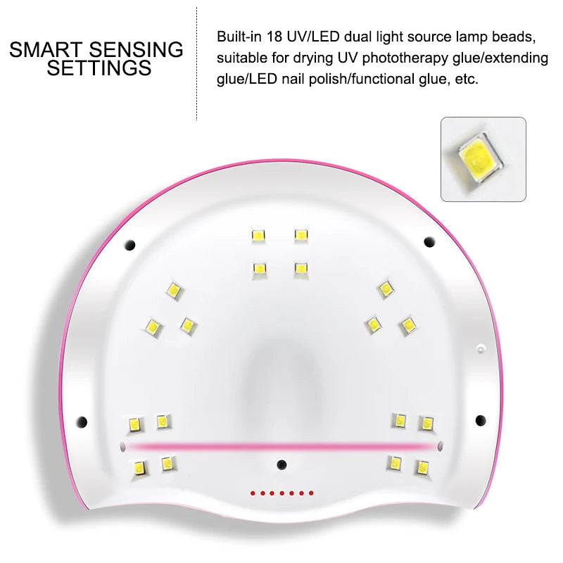 Kit Esmalte Gel Completo - Lâmpada UV 36W, 10 Cores Gel, Polygel, Broca Elétrica