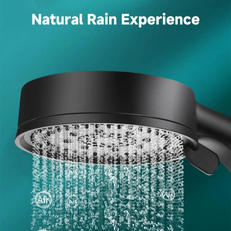 Chuveiro 6 Jatos Alta Pressão Multifuncional - Massagem, Ajustável, Grande Bocal