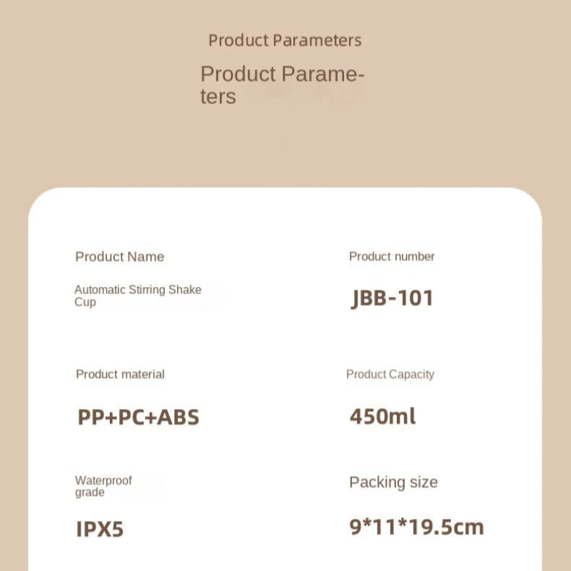 Copo Agitador Automático USB - Shakes Proteína, Portátil, Recarregável, 6 Lâminas