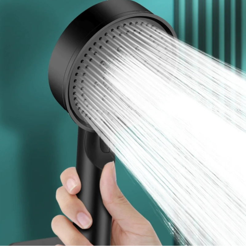 Chuveiro 6 Jatos Alta Pressão Multifuncional - Massagem, Ajustável, Grande Bocal