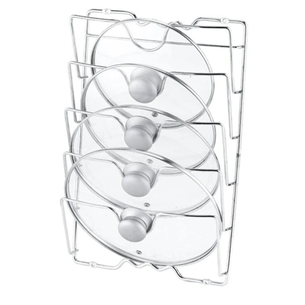 Organizador Tampas Panela Aço Inox - 5 Camadas, Parede/Armário, Cozinha