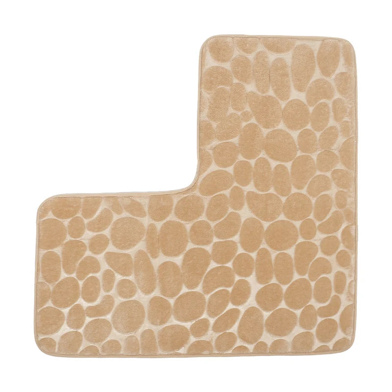 Tapete de Canto Banheiro Pedras - Espuma Memória, Antiderrapante, Absorvente, 80x80x40cm