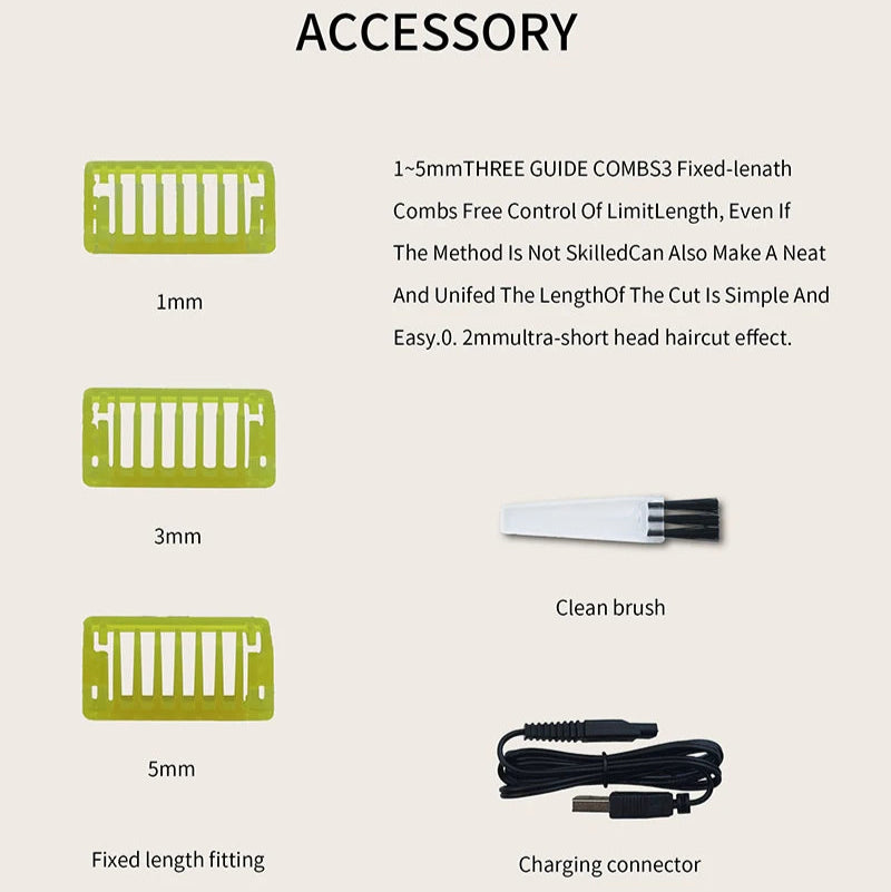 Barbeador Elétrico MLG - Portátil, Recarregável USB, Aparador Corpo, Lavável