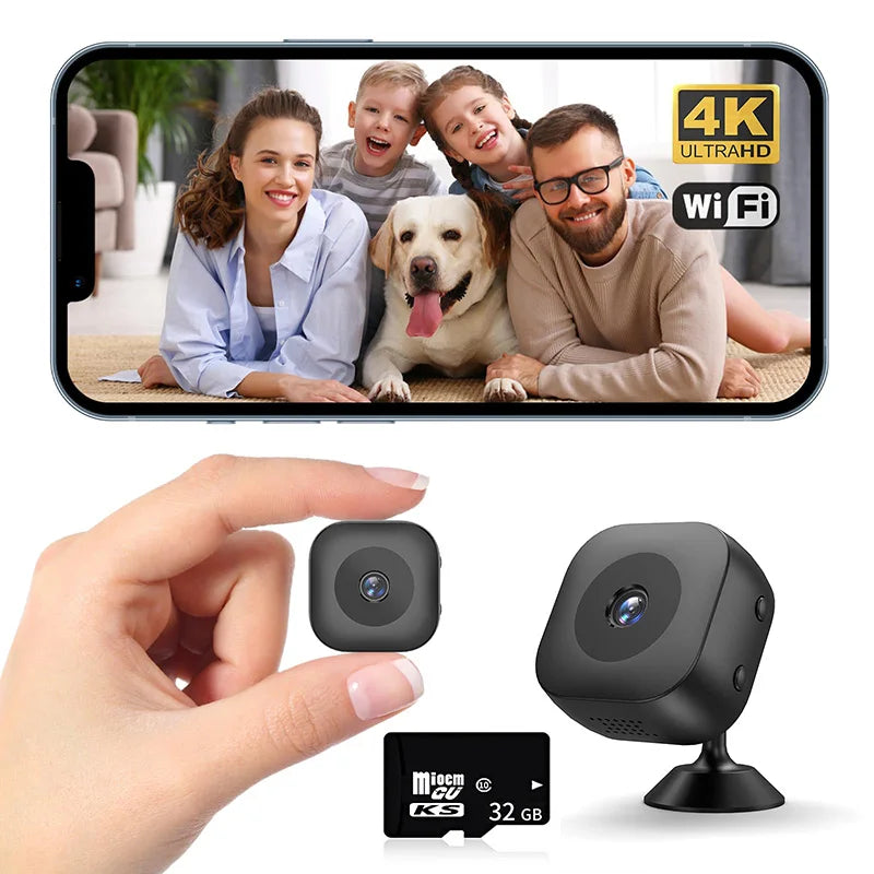 Mini Câmara IP WiFi 4K Xiaomi - Detecção Movimento, Visão Noturna Colorida, Interior/Exterior, App
