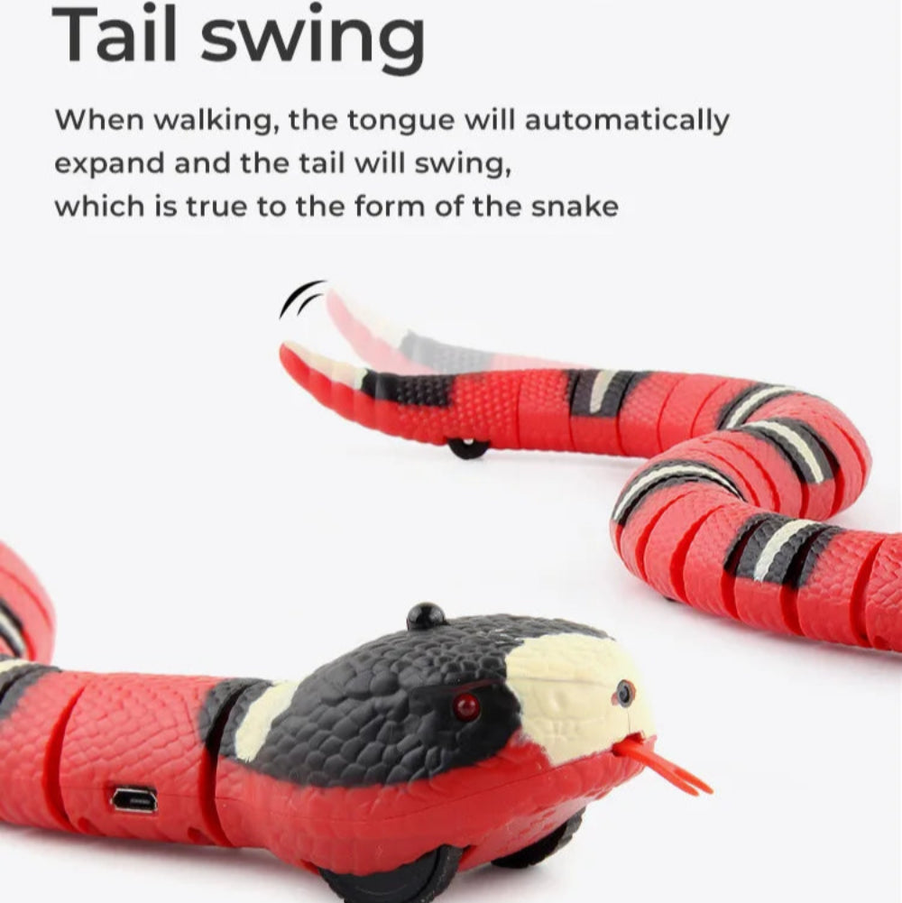 Brinquedo Interativo Gato Cobra Elétrica - Sensor Inteligente, USB, Movimento Realista