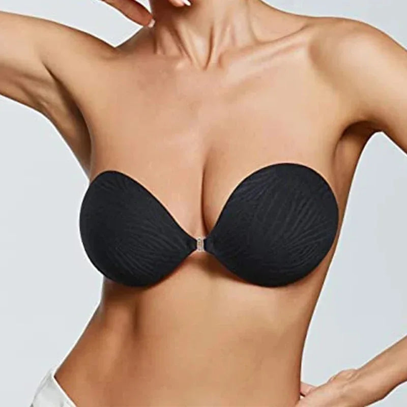 Sutiã Nude Invisível Push Up - Adesivo Silicone, Levanta Seios, Sem Costuras, Casamento/Festas