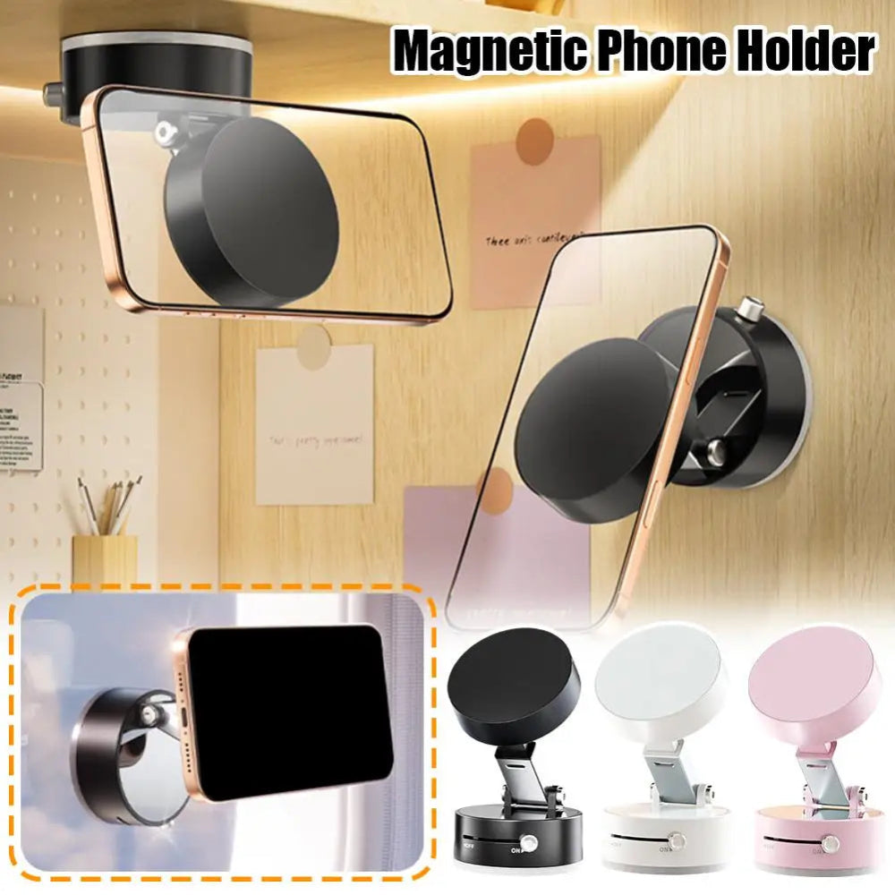 Suporte Magnético Telemóvel Ventosa Dupla Face - 360°, Dobrável, Universal