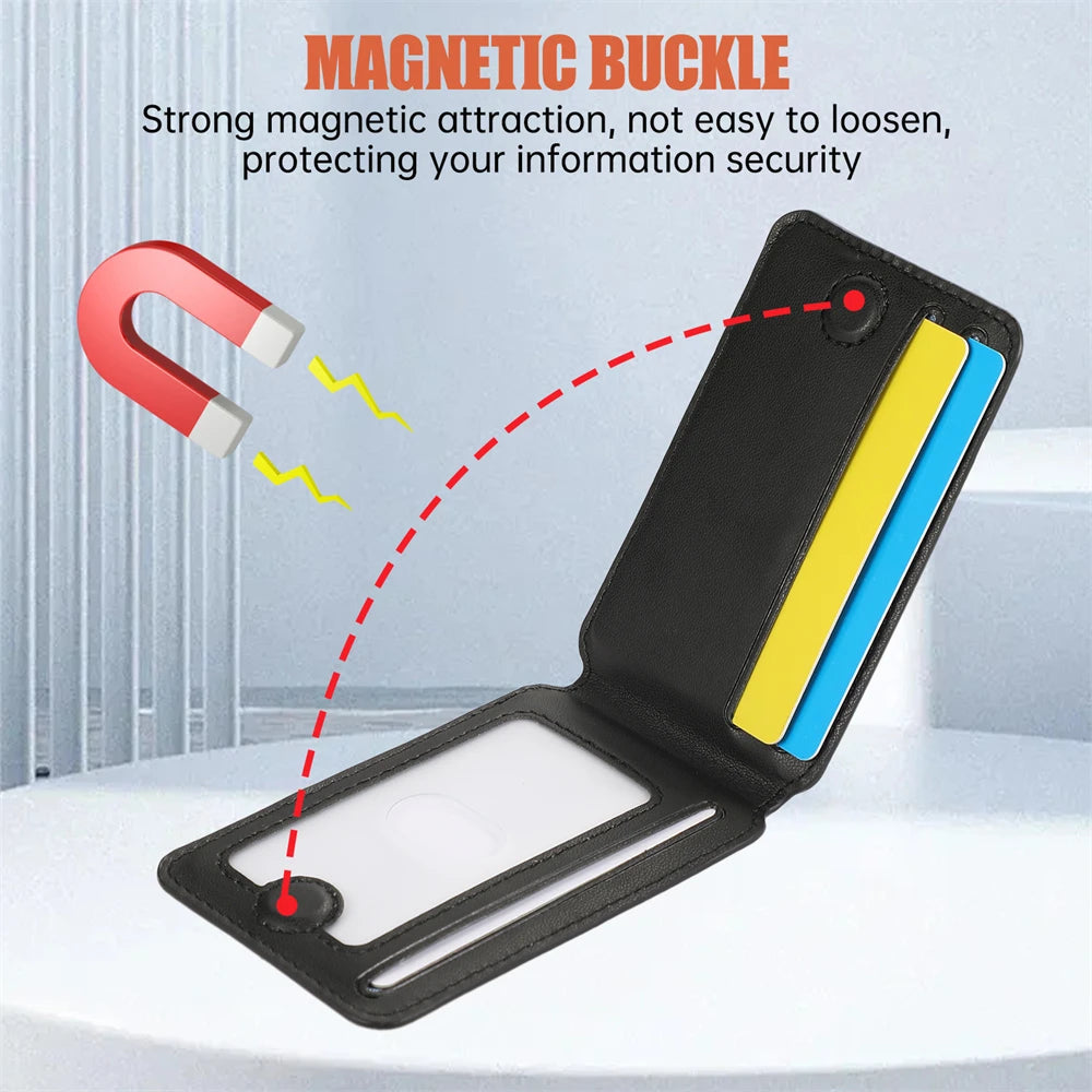 Carteira Magnética MagSafe Couro - Porta-Cartões, iPhone/Samsung, Várias Cores