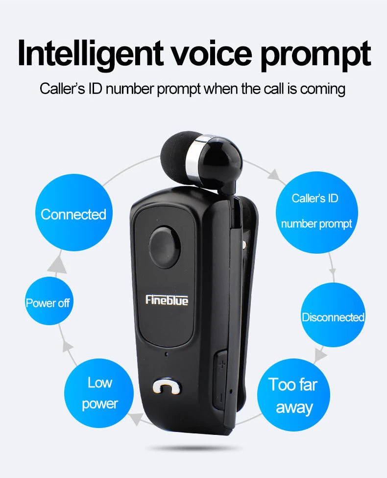 Fineblue F920 Pro Bluetooth 5.1 - Fone Retrátil com Clipe, Chamadas HD