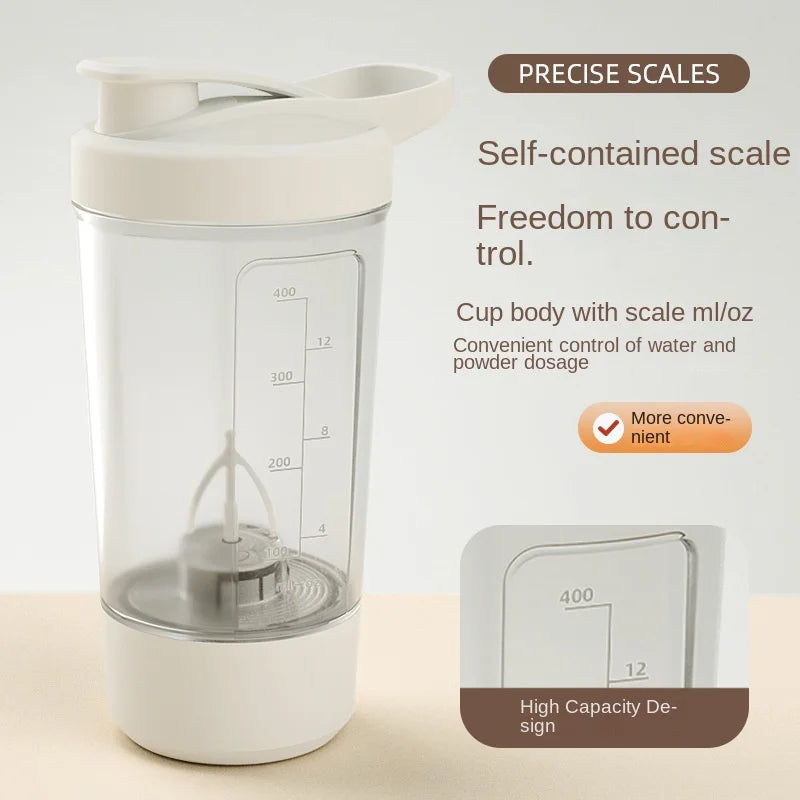 Copo Agitador Automático USB - Shakes Proteína, Portátil, Recarregável, 6 Lâminas
