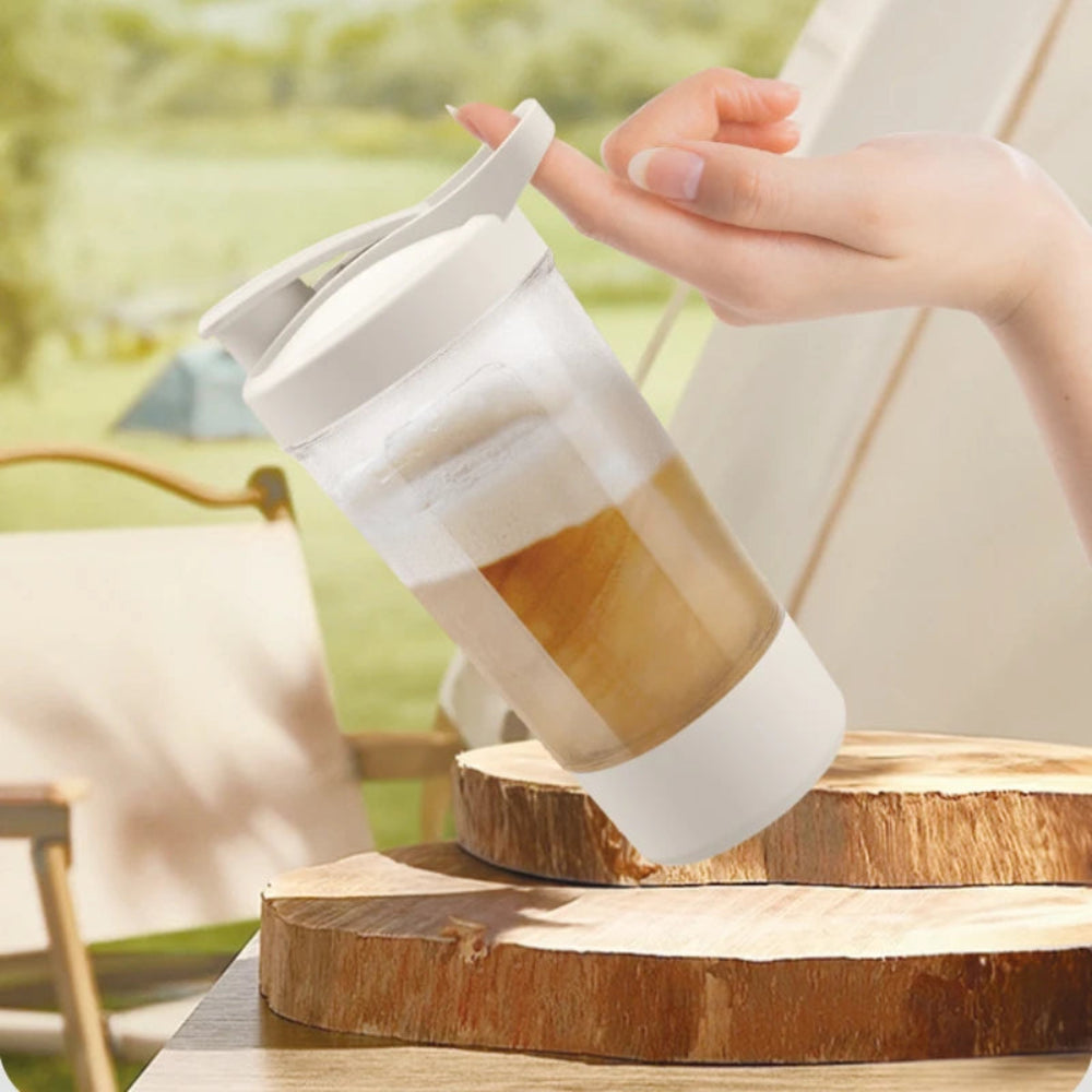 Copo Agitador Automático USB - Shakes Proteína, Portátil, Recarregável, 6 Lâminas
