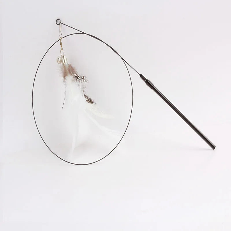 Brinquedo Interativo Gato Pena e Sino - Varinha, Ventosa, Destacável, Diversão Garantida