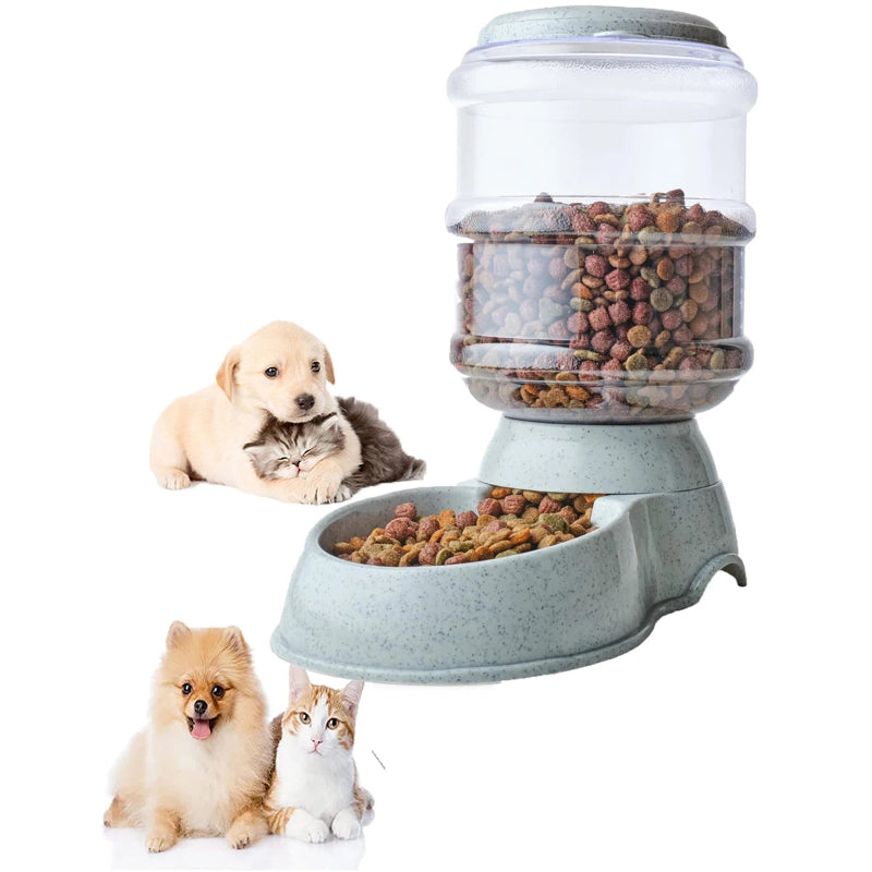 Distribuidor Automático Água/Comida - Grande Capacidade, Cães/Gatos, Tigela Bebedouro, 3,8 L