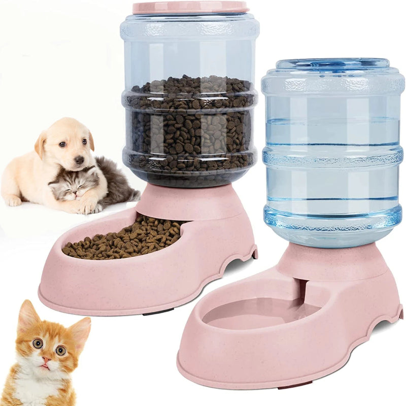 Distribuidor Automático Água/Comida - Grande Capacidade, Cães/Gatos, Tigela Bebedouro, 3,8 L