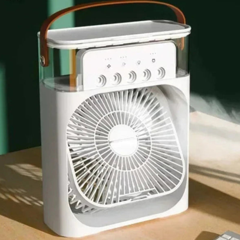 Mini Ar Condicionado Portátil 3 em 1 USB - Ventoinha, Humidificador, Luz Noturna LED, Arrefecimento