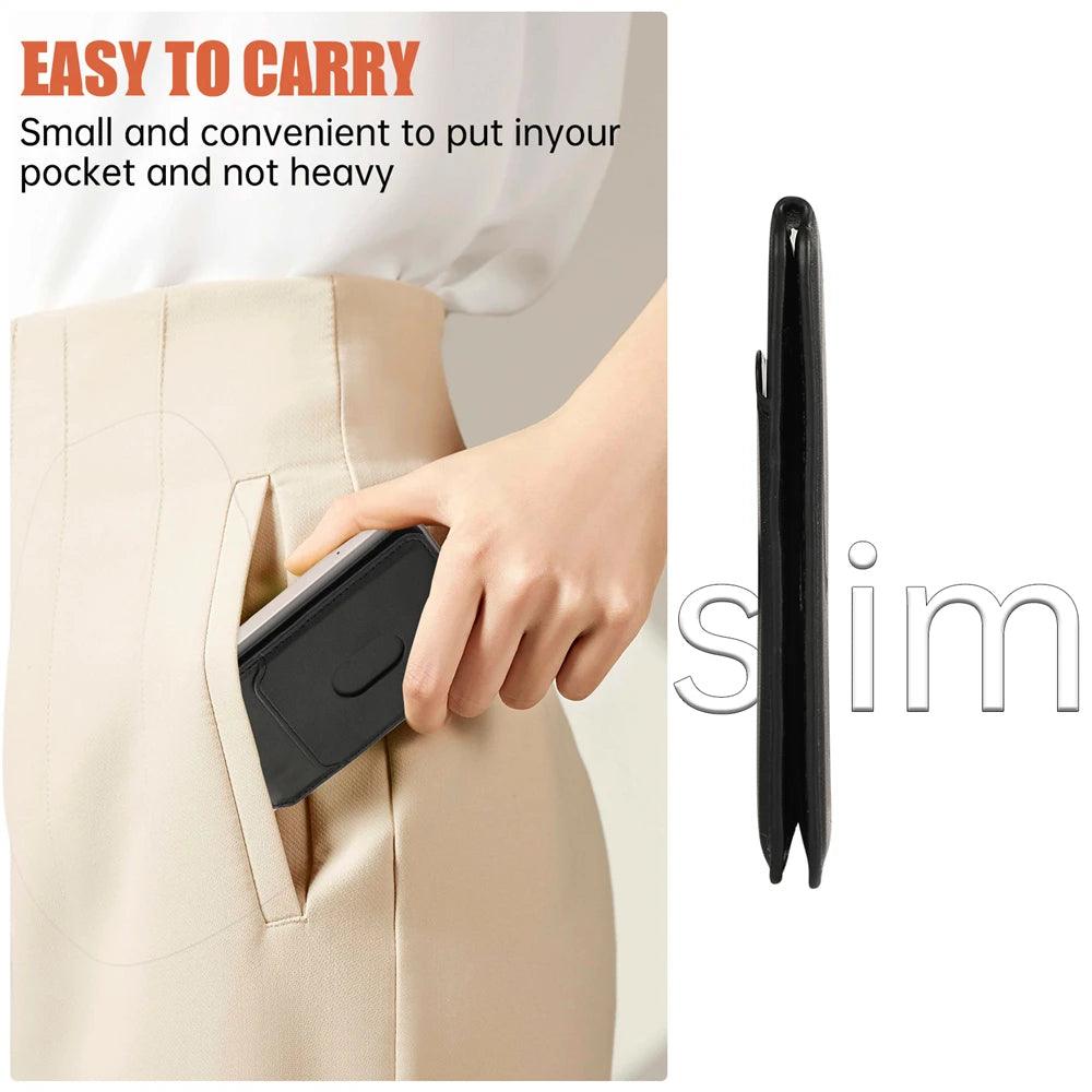 Carteira Magnética MagSafe Couro - Porta-Cartões, iPhone/Samsung, Várias Cores