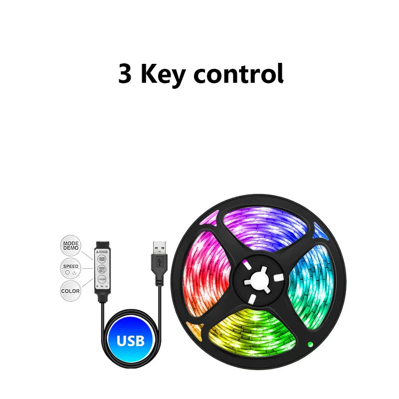 Fita LED USB 5V 5050 RGB - Bluetooth/WiFi/Alexa, 1m-30m, Decoração Quarto/TV